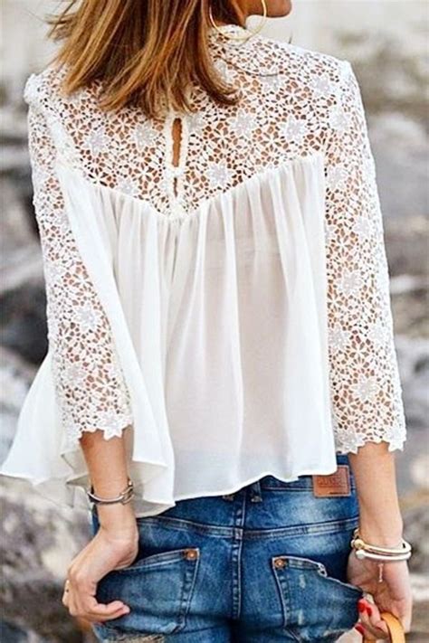White Flowy Lace Dress With Sleeves Long Casual For Ladies Discount