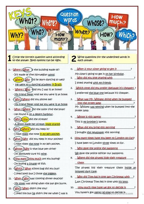 Question Words Make Questions English Esl Worksheets For Distance