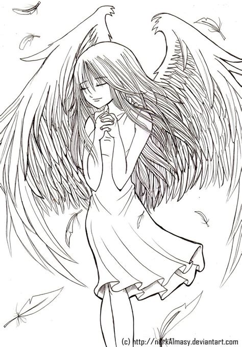Cute Anime Coloring Page Angel Peytoneccopeland
