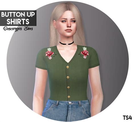 Button Up Shirts At Descargas Sims Sims 4 Updates