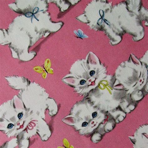 Vintage Baby Kitten Kittens T Wrap Wrapping By Timepassages
