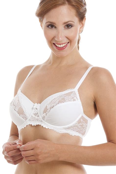 Ladies Camille White Lingerie Womens Full Cup Underwired Lace Bra Size