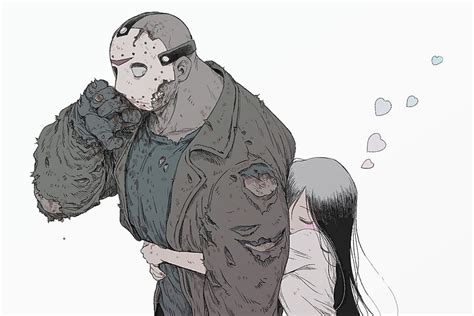 Yamamura Sadako And Jason Voorhees The Ring And 1 More Drawn By