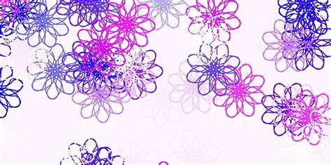Light Pink Blue Vector Doodle Background With Flowers 5873237 Vector