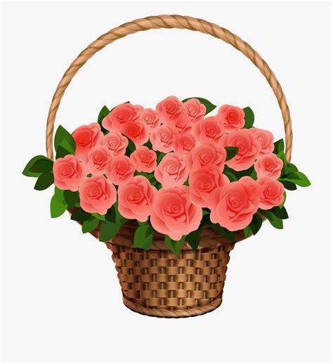 Basket With Red Roses Png Clipart Image Flower Bokeh Png Hd Transparent Cartoon Free