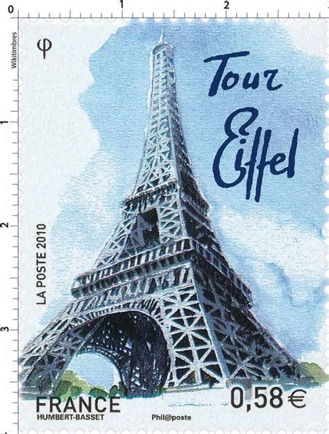 Timbre 2010 Tour Eiffel Wikitimbres Timbres De France Illustration Parisienne Paris Dessin