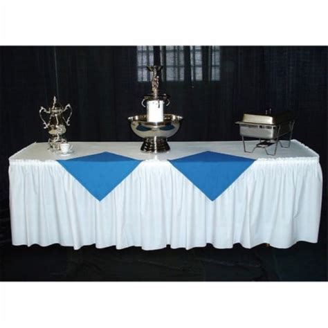 Pkg Blue Gingham Kwik Skirt With 30 Inch X 96 Inch White Cover 10 Per