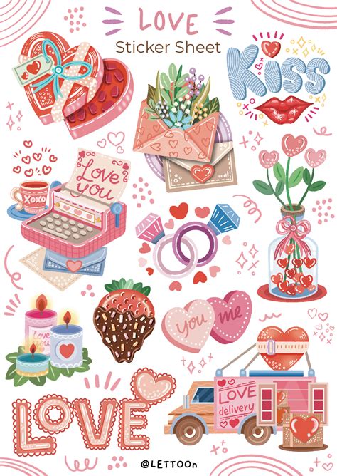 Sticker Sheet Love Bullet Journal Stickers Planner Etsy In 2021 Christmas Drawing Christmas