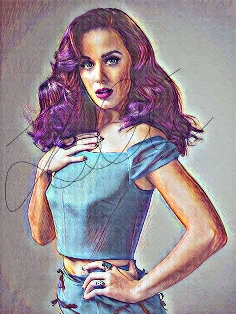 Katy Perry Drawing Print Katyperry1 Drawing Prints Colorful