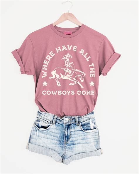Where Have All The Cowboys Gone Western Graphic Tee Plum Rose Ali