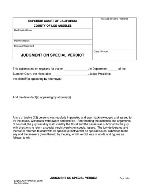 Special Verdict Form California Negligence Fill Out And Sign Online Dochub