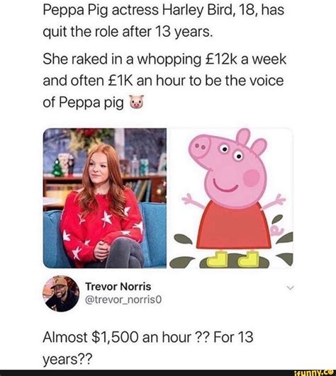 Peppa Pig Actress Harley Bird 18 Has Quit The Role After 13 Years