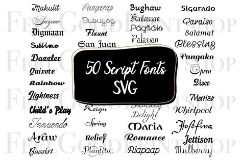 50 Script Svg Fonts Bundle Graphic By Feelgoodprintshop · Creative Fabrica