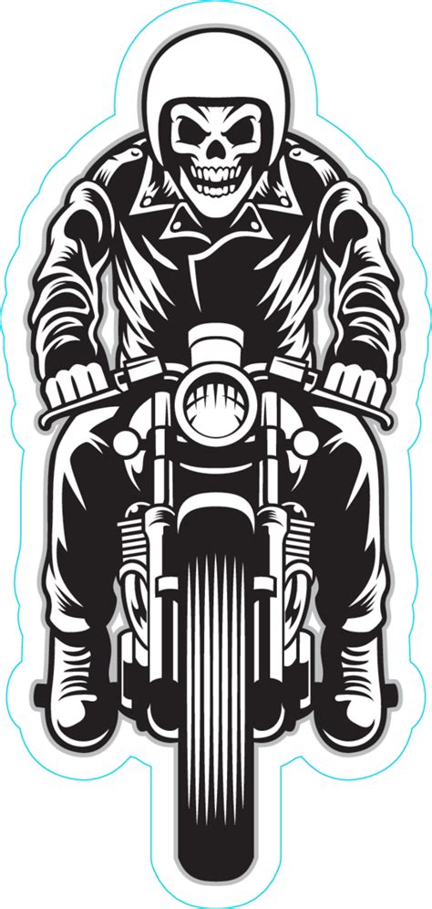 Skeleton Riding Motorcycle Sticker