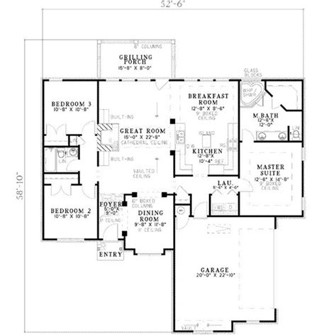 One story, cottage, corner lot. 1600 sq ft House Plan 17-2127 | House Plans 1000-2000 Sq ...