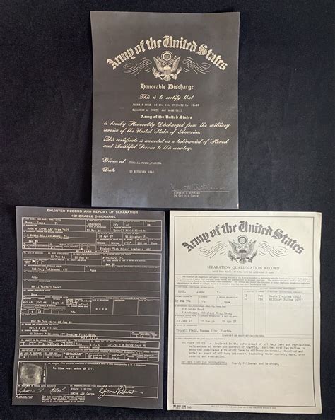 Vintage 1945 Wwii Honorable Discharge Paperwork Lot For Military Police