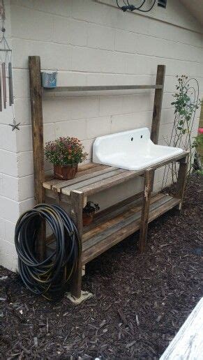 Potting Bench With Vintage Drain Board Sink Farmhouse