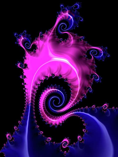 Purple And Blue Spiral Fractal Art Digital Art By Matthias