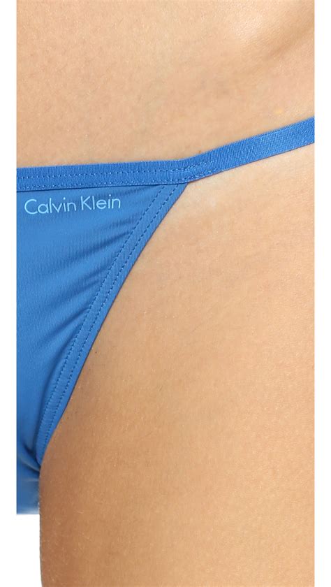 Lyst Calvin Klein Sleek String Bikini Panties Purity In Blue