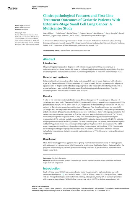 Pdf Clinicopathological Features And First Line Treatment Outcomes Of