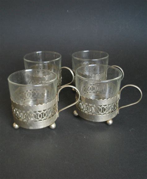 Vintage 1950s Duralex Glasses In Holders X4 A Pretty Penny Antique Vintage And Retro