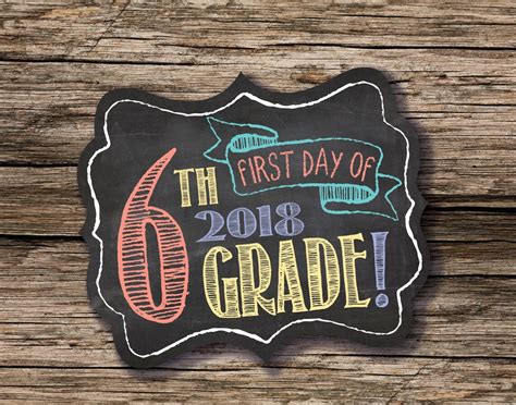 First Day Of 6th Grade Sign First Day Of School Sign 1st Day Etsy