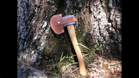 Very quick and easy leatherworking project, making a sheath for my custom hatchet.a plain design sheath like this will take only a couple of hours to make. DIY leather hatchet sheath - YouTube