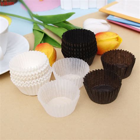 Pcs Solid Color White Coffee Baking Muffin Cupcake Paper Cups Liner