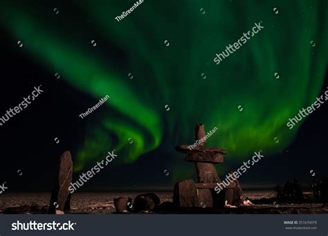 Aurora Borealis Behind Inuit Structure Photographers Stock Photo