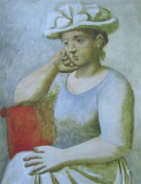 Sitzende Frau Mit Hut Pablo Picasso Kunstdruck Reproduktion