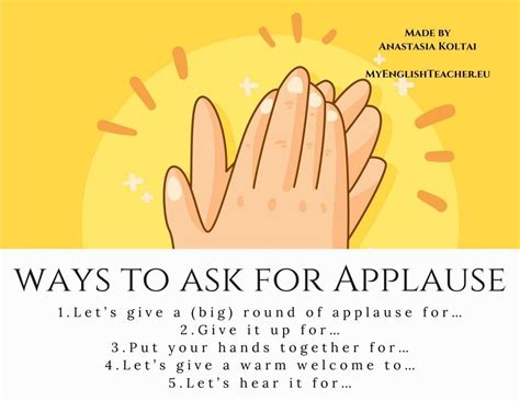 6 Different Ways To Ask For Applause Myenglishteachereu