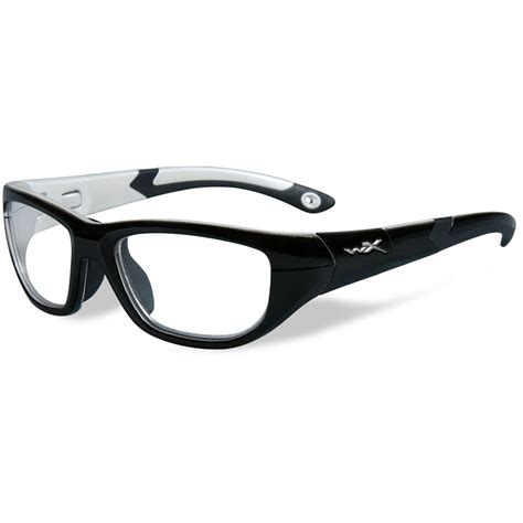 wiley x yfvic03 wx victory safety glasses gloss black w aluminum pearl frame clear lens