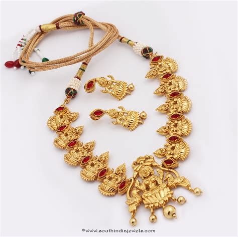 imitation lakshmi temple necklace south india jewels