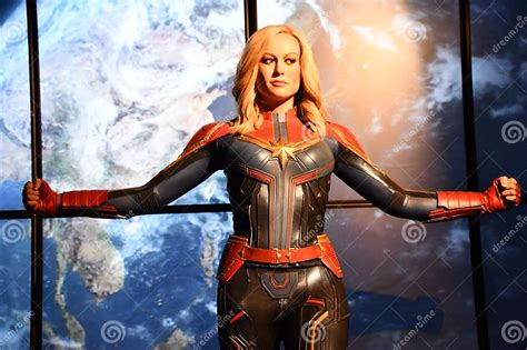 Brie Larson As Captain Marvel Statue At Madame Tussauds New York In New York City Editorial