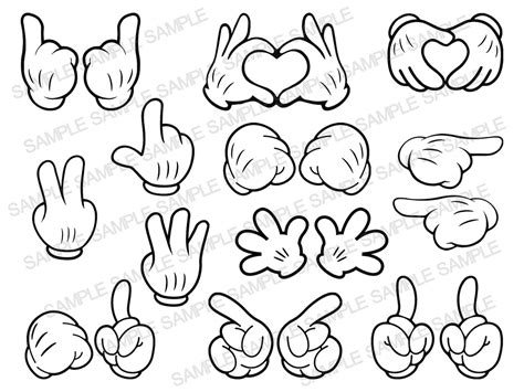 Mickey Hand Svg Mickey Mouse Svg Hand Mickey Svg Hand Etsy