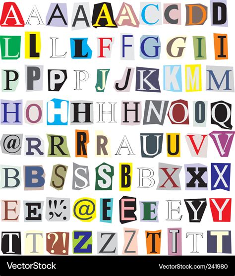 Alphabet Cut Out Of Paper Royalty Free Vector Image