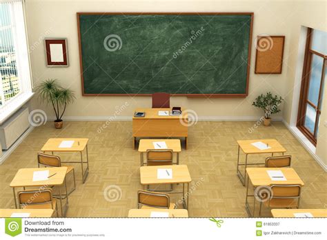 It is known for blackboard learn, a. Empty School Classroom With Blackboard For Training. Stock ...