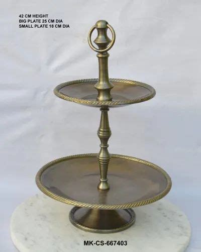 Mki Metal And Marble 2 Tier Cake Stand Shape Round At Rs 1650piece In