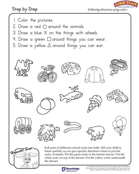 Step By Step Follow Directions Worksheet Following Directions