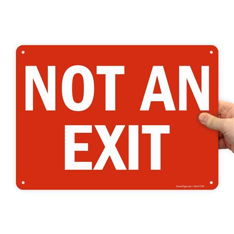 smartsign not an exit sign 10 x 14 plastic office products