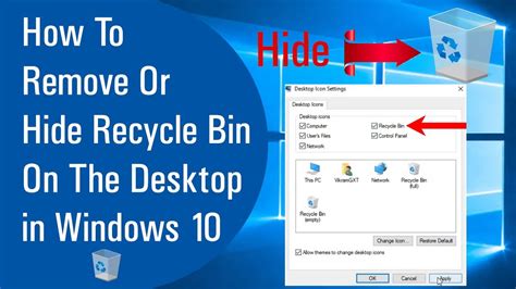 How To Remove Or Hide Recycle Bin On The Desktop In Windows 10 Youtube