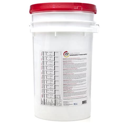 At an average of 2,230 calories per person, per day, this is ample calories to feed 4 people for 3 days (or, alternatively, feed 1 person for 12 days). Augason Farms 30-Day Emergency Food Storage Supply Pail ...