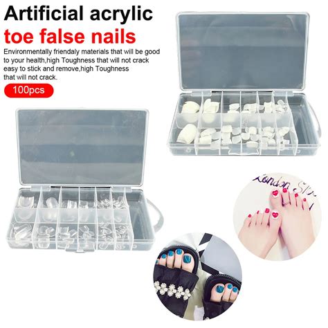 kunstmatige acryl teen kunstnagels tips natural wit clear voet nep nagels manicure art decoratie