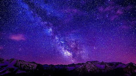 Hd Wallpaper Milky Way Galaxy Visible In The Night Sky Snow Covered