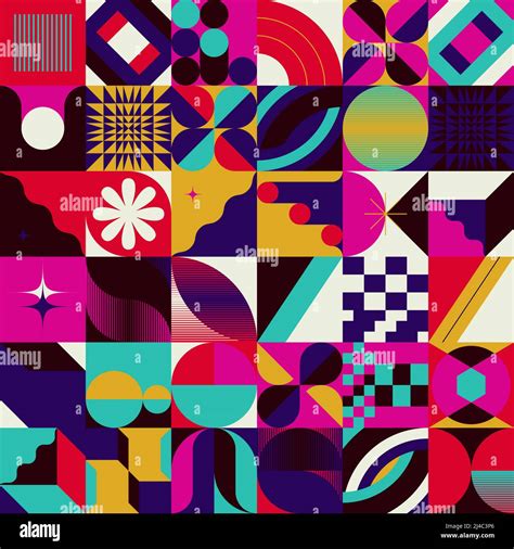 Neo Geo Vector Pattern Graphics Artwork Inspired By Abstract Modernist