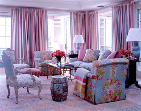Colorful Pink And Blue Living Room Room Decor And Design