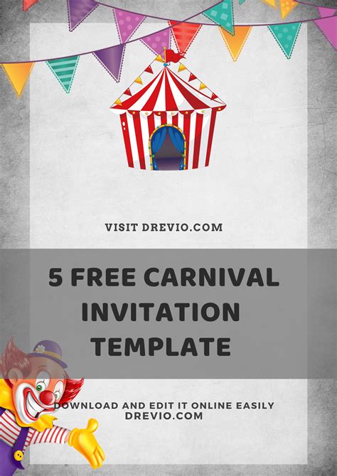 Free Printable Carnival Themed Party Invitation Templates Download