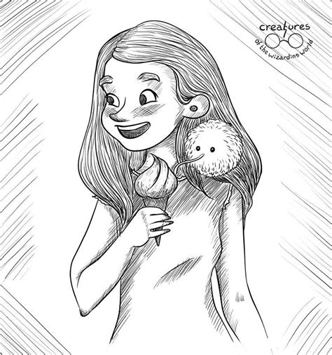 Harry potter coloring pages free. Ginny's Pygmy Puff #inktober2016 Day 10 #inktober # ...