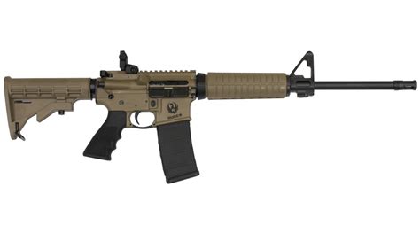 Ruger Ar 556 556 Nato M4 Flat Top Autoloading Rifle With Barrett Brown