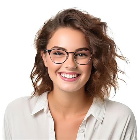 Premium Ai Image A Woman With Glasses Smiling
